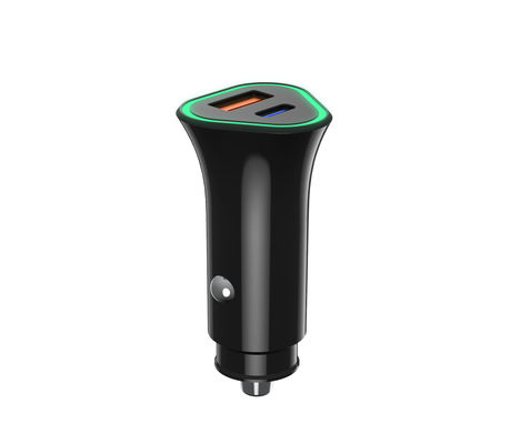 24VDC 12V1.67A Dual Port Car Charger PD20W 9V2.22A