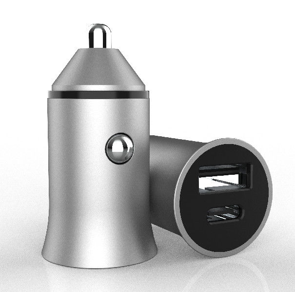 Dual Port FCC ROHS 5V2.4A 18W USB C Car Chargers